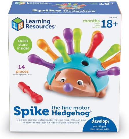 Learning Resources Spike The Fine Motor Hedgehog - Toddler Montessori Toys, Stacking Shape, Gifts for Boys and Girls, Sorting and Matching Skill Activities, Educational Games, Kindergarten