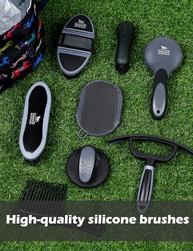 Harrison Howard Horse Grooming Kit, 11-Piece Horse Brush Set with Tote