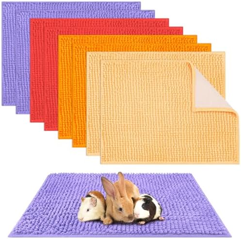 Barydat 8 Pcs 16x12'' Guinea Pig Cage Liner, Purple, Red, Beige, Orange
