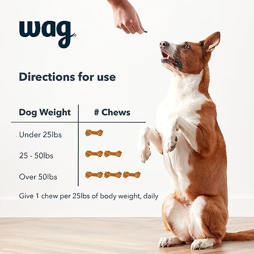Amazon Brand - Wag Probiotic Supplement Daily Chews for Dogs, Supports Digestion and Gut Health, Natural Duck Flavor, 90 Count (Pack of 12)