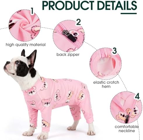 Kuoser Dog Recovery Suit, Anti-Licking Pajamas for Wounds