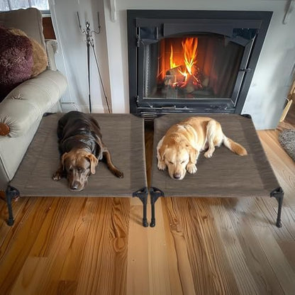 Veehoo 2 Pack Outdoor Elevated Dog Bed for Large Dogs, Cooling Raised Cots
