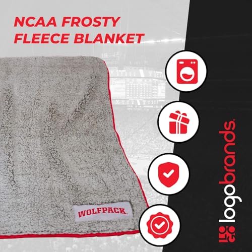 Logo Brands Officially Licensed NCAA Unisex Frosty Fleece Blanket, One Size, Team Color