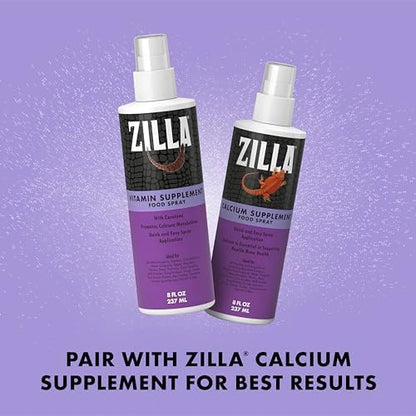 Zilla Vitamin Supplement Food Spray, Reptile Multivitamin, 8 Ounces
