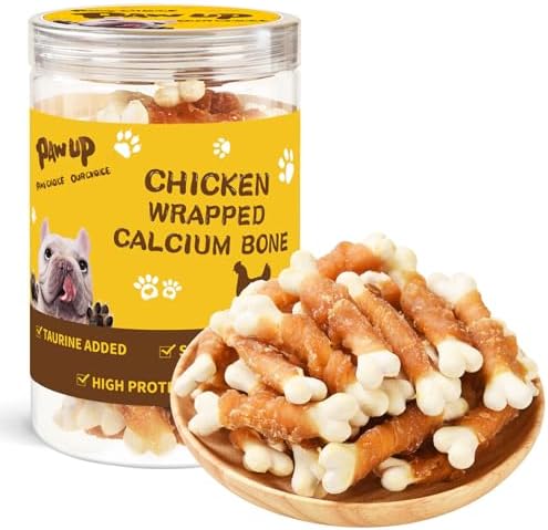 PAWUP Chicken Wrapped Puppy Chew Bones Dog Treats, 12.5 oz