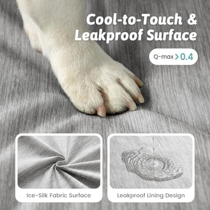 COZY KISS Cooling Dog Bed, Q-Max >0.4 Orthopedic Foam Dog Bed with Sides