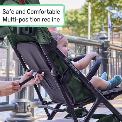 Ingenuity 3Dquickclose CS+ Compact Fold Stroller – Lightweight Stroller with Oversized Canopy, Extra-Large Storage and Compact Fold, Forest