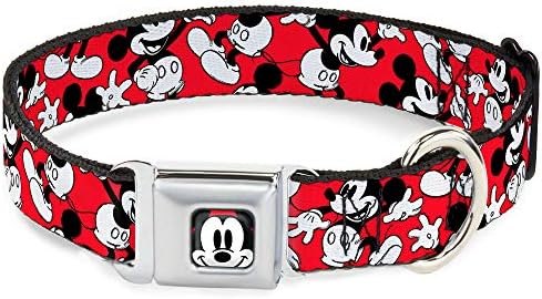 Buckle-Down Seatbelt Buckle Dog Collar - Steamboat Willie Scenes Film Strip White/Black - 1.5" Wide - Fits 16-23" Neck - Medium