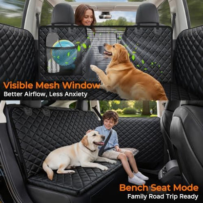 URPOWER Dog Car Seat Cover for Back Seat, Waterproof Hammock for Model Y