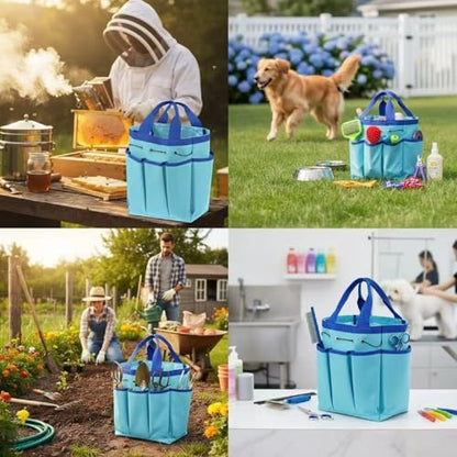 Abbylike Grooming Tote,Vintage,15 x 12 x 5.5 Inch,Blue