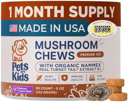 Pets are Kids Turkey Tail Mushroom for Dogs, Gut, Skin and Joint Support