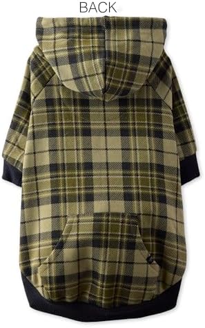 Pet Passion Rocky II Dog Hoodie, Olive Chesterfield Plaid, X-Small
