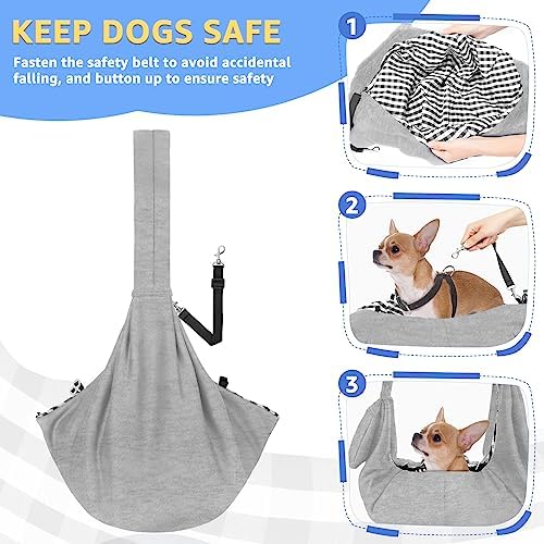 SlowTon Dog Carrier Sling - Thick Padded Shoulder Strap Adjustable, Cloud L