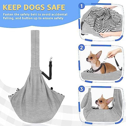 SlowTon Dog Carrier Sling - Thick Padded Shoulder Strap Adjustable, Cloud L