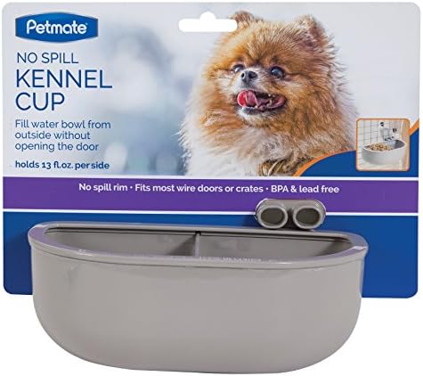Petmate Double Diner Kennel Bowl, Gray, Small