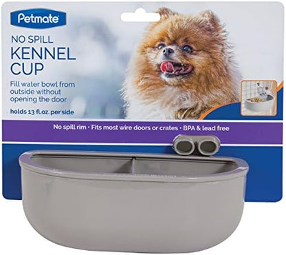Petmate Double Diner Kennel Bowl, Gray, Small