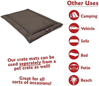 Majestic Pet Dog Crate Mat - Machine Washable Soft Plush Pet Bed Pad for Crates & Kennels, USA Crafted, 24"x18" Villa Storm