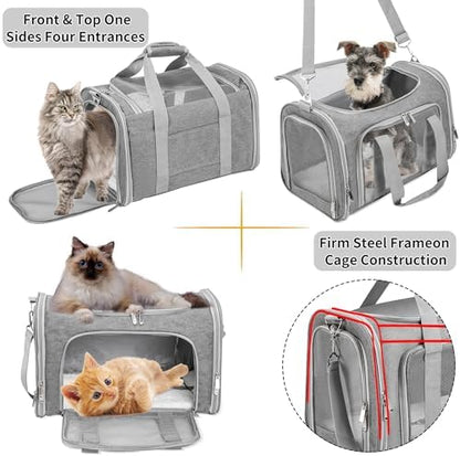 Soft-Sided Cat/Dog/Pet Carrier, Collapsible Pets Travel Carriers
