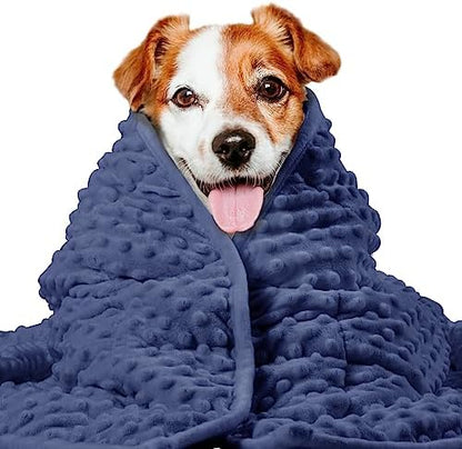 LaSyL Weighted Blanket for Pets | Thunder Blanket for Dogs Anxiety | Premium Soft Minky | Relaxation & Calming & Anti Anxiety | Used in Car, Bed, Couch | Dark Blue, Washable Large (40"x47")