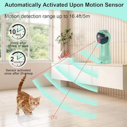 TBTeek Cat Toy, Automatic Cat Toy, 5 Fun Patterns, 4 Speed Modes (Green)