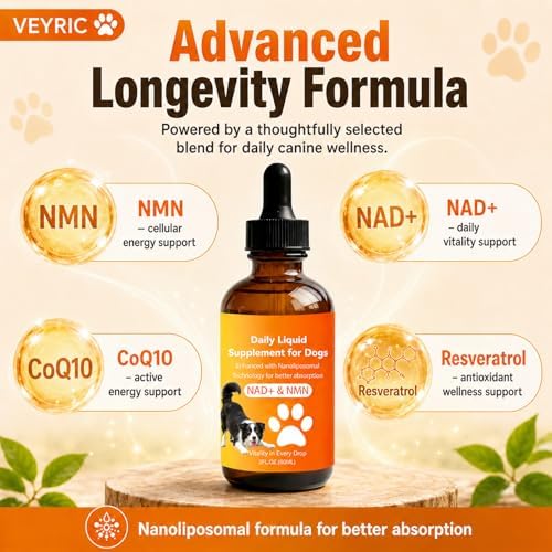 Dog Longevity Supplement with NMN, NAD+, CoQ10 & Resveratrol