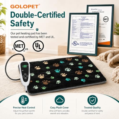 GOLOPET Extra Large Dog Heating Pad 47x30 UL Dual Security Certification