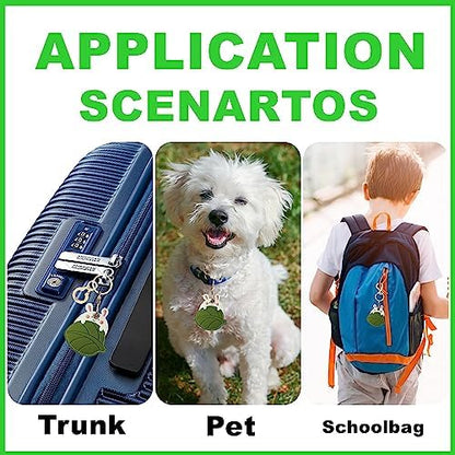 BORKUANA PU Leather Keychain Holder Protective Case Compatible with AirTag