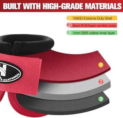 Horse Bell Boots for Outdoor Sports(Crimson Red, XL)