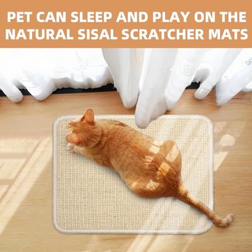 2 Pieces Rabbit Scratcher Mat Natural Sisal Cat Bunny Rabbit Scratching Pad