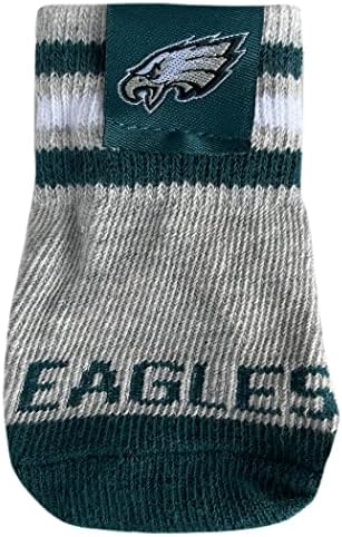 NFL Philadelphia Eagles Anti Slip Dog Socks with Elastic Ribbed Top, Size Medium/Large. Indoor/Outdoor Socks, Best Dog Paw Protector, 2 Pairs, Cool Puppy Supplies with NFL Logo of Eagles Team