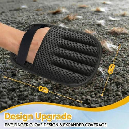 Pet Hair Remover Glove for Furniture, Electrostatic Dog & Cat Hair Removal Mitt, Reusable Pet Fur Remover for Couch, Carpet, Bedding, Clothes, Easy Cleaning Tool for Dog Hair and Cat Fur