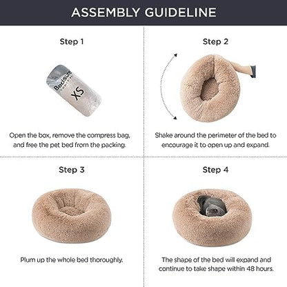 Bedsure Calming Small Dog Bed Donut Washable Cat＆Puppy Bed,23 inches
