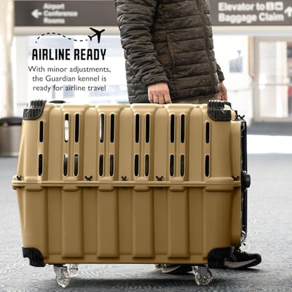 Mammoth Guardian Dog Kennel 36" Heavy Duty Travel & Outdoor Crate for Puppies, Small, Medium & Large Dogs, Secure 3 Bolt Lock, Adventure Ready for Hunting, Camping & Offroad – Desert Sand Tan