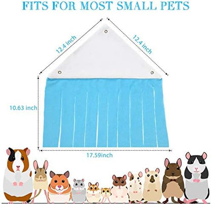 Shappy 2 Pcs Guinea Pig Hideout Hideaway Cage Hammock, Blue Green