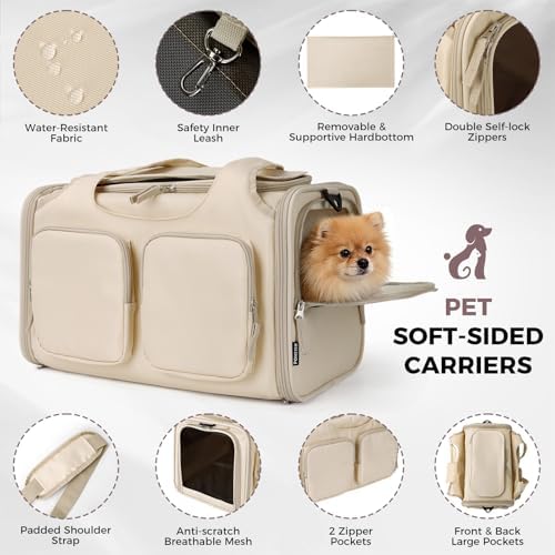 Dog Cat Carrier Airline Approved Collapsible Soft-Sided Pet Travel Bag