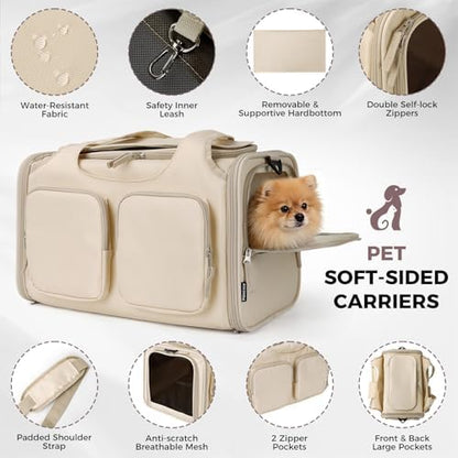 Dog Cat Carrier Airline Approved Collapsible Soft-Sided Pet Travel Bag