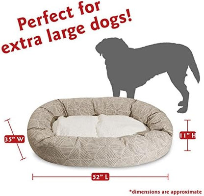 Majestic Pet 52" Charlie Beige Metallic Sherpa Bagel Bed