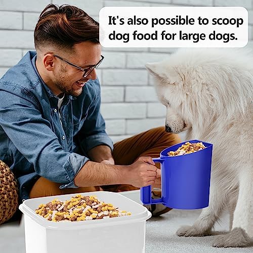 Feed Scoop - Grain Scoop for Horse,Heavy Duty Plastic Large Food Scoop for Large Dogs Livestock 1.8 Quart/7.2Cups (Blue)