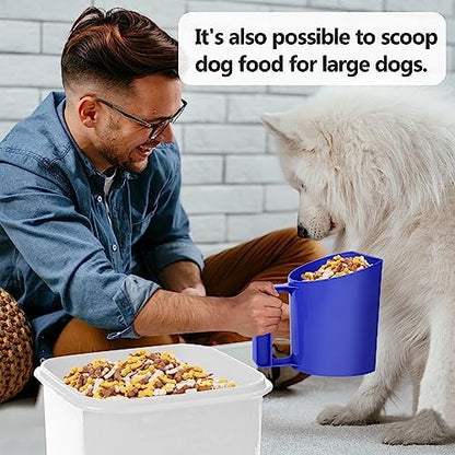 Feed Scoop - Grain Scoop for Horse,Heavy Duty Plastic Large Food Scoop for Large Dogs Livestock 1.8 Quart/7.2Cups (Blue)