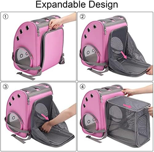 Expandable Cat Backpack Carrier, Portable Cat Backpack Up to 18 lbs