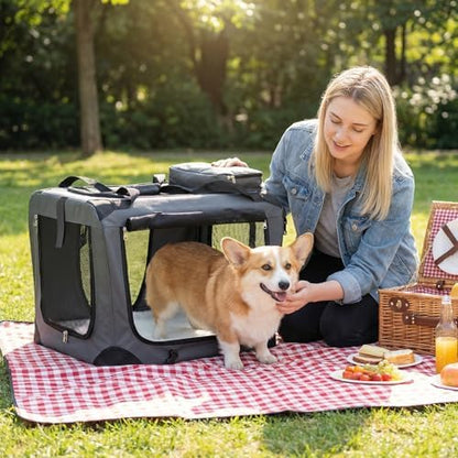 Giantex Collapsible Soft Dog Crate, 24 Inch Portable Travel Dog Kennel