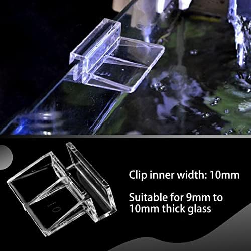 16 PCS 10mm Acrylic Aquarium Cover Clip, Clear Fish Tank Glass Cover Clip Support Holder Universal Lid Clips for Rimless Aquariums