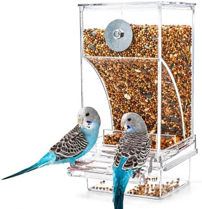Rypet No-Mess Automatic Bird Feeder, Parakeet Cage Accessories