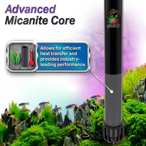 Glass Aquarium Heaters with Advanced LED Temperature Control System - for Fresh & Saltwater Aquariums (200 Watts / 50-70 Gallons)
