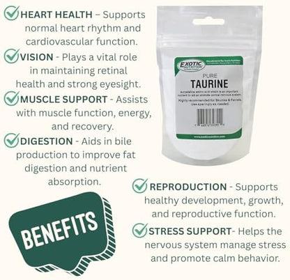 Taurine Powder | Food Topper for Heart, Vision & Daily Wellness | Amino Acid Supplement for Small & Large Pets