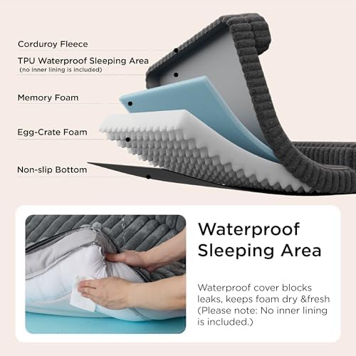 Bedsure ComfyFleece™ Memory Foam Orthopedic XL Plus Dog Bed 48"