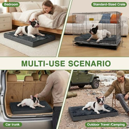 Waterproof Small Dog Bed Crate Pad 24", Washable Orthopedic Puppy Cat Mat
