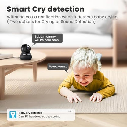 litokam 5ghz Indoor Security Camera, 5MP Cameras for Home Security with 5G/2.4G Dual-Band, Pet Cam with Phone App, AI Motion/Cry Detection, 360° Auto Tracking, Night Vision, Support NVR/Alexa