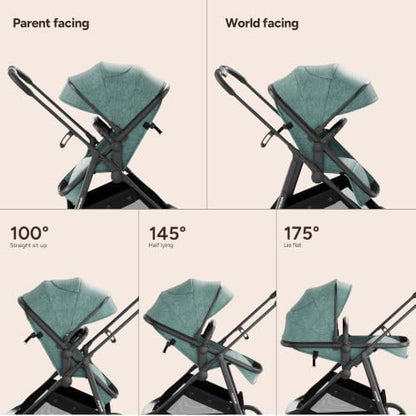 Mompush Wiz 2-in-1 Bassinet Stroller with Car Seat Adapter, Reversible Seat