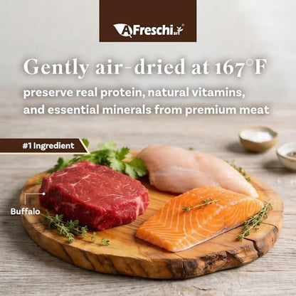 AFreschi Air-Dried Dog Food, Buffalo & Salmon, W-Shaped, 1 lb
